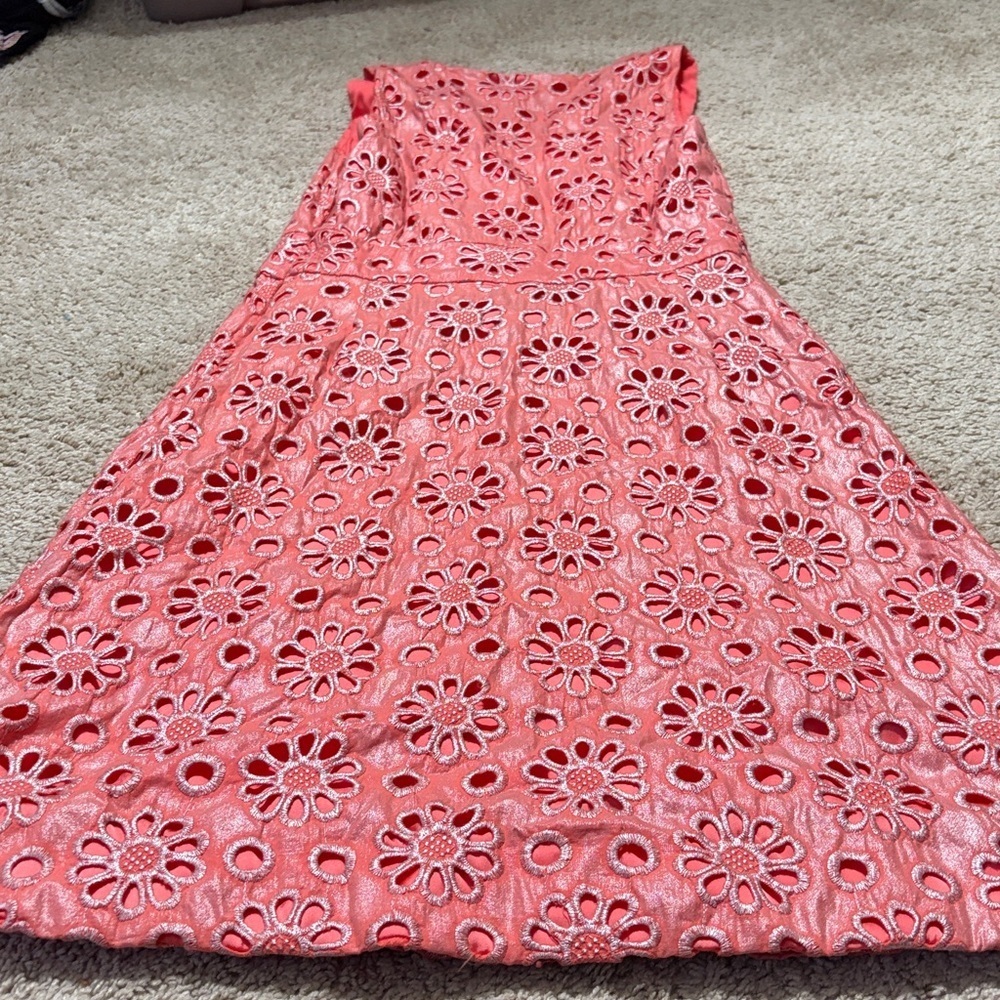 Maeve DressAnthropologie Coralshine Eyelet Dress Size 4 Shimmer - Picture 6 of 6